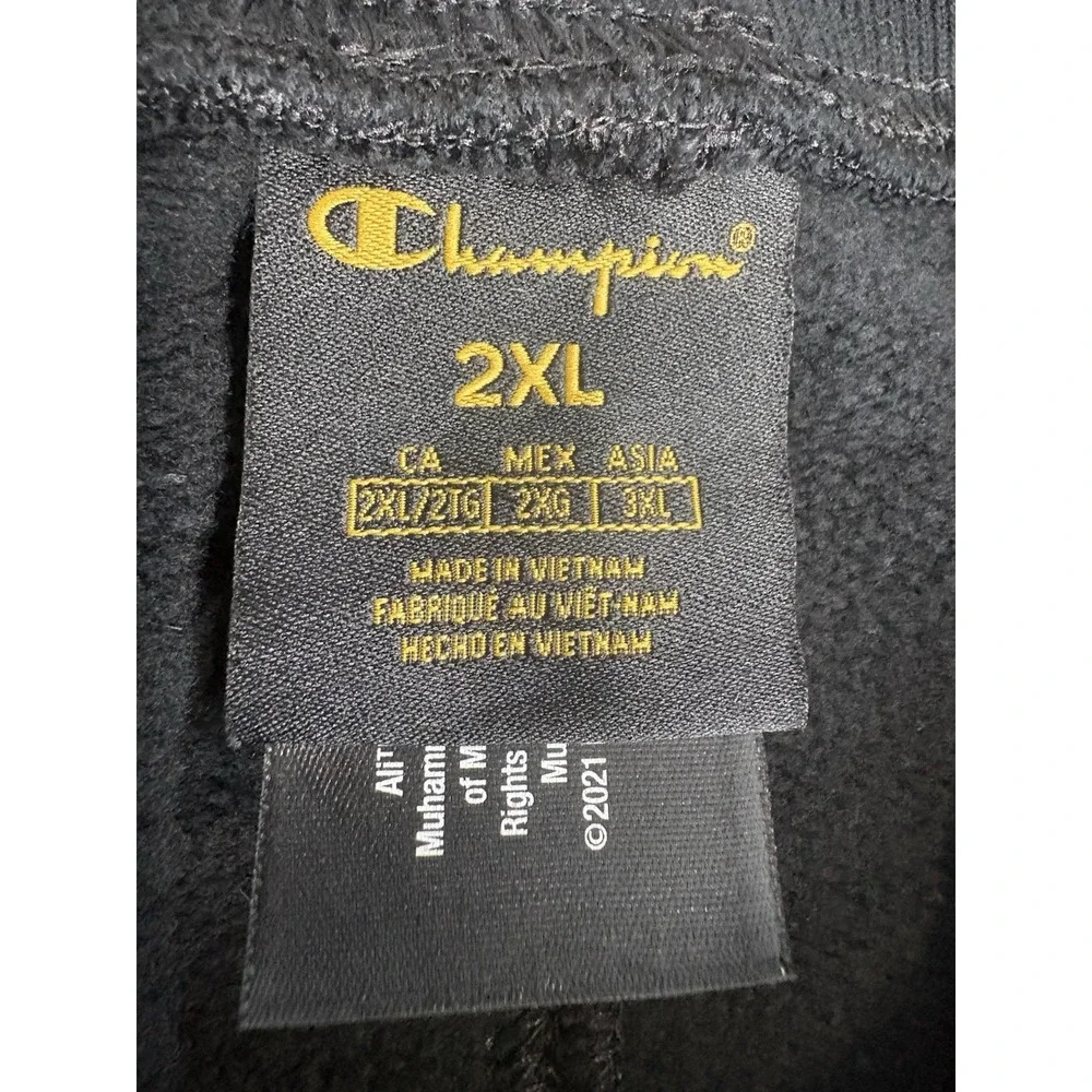 Champion x Muhammad Ali Sweatpants Mens 2XL Black Gold Logo Boxing Joggers